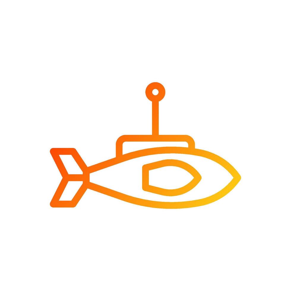 Submarine icon gradient red yellow colour military symbol perfect. vector