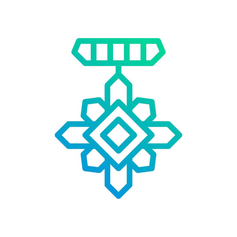 Medal icon gradient green blue colour military symbol perfect. vector