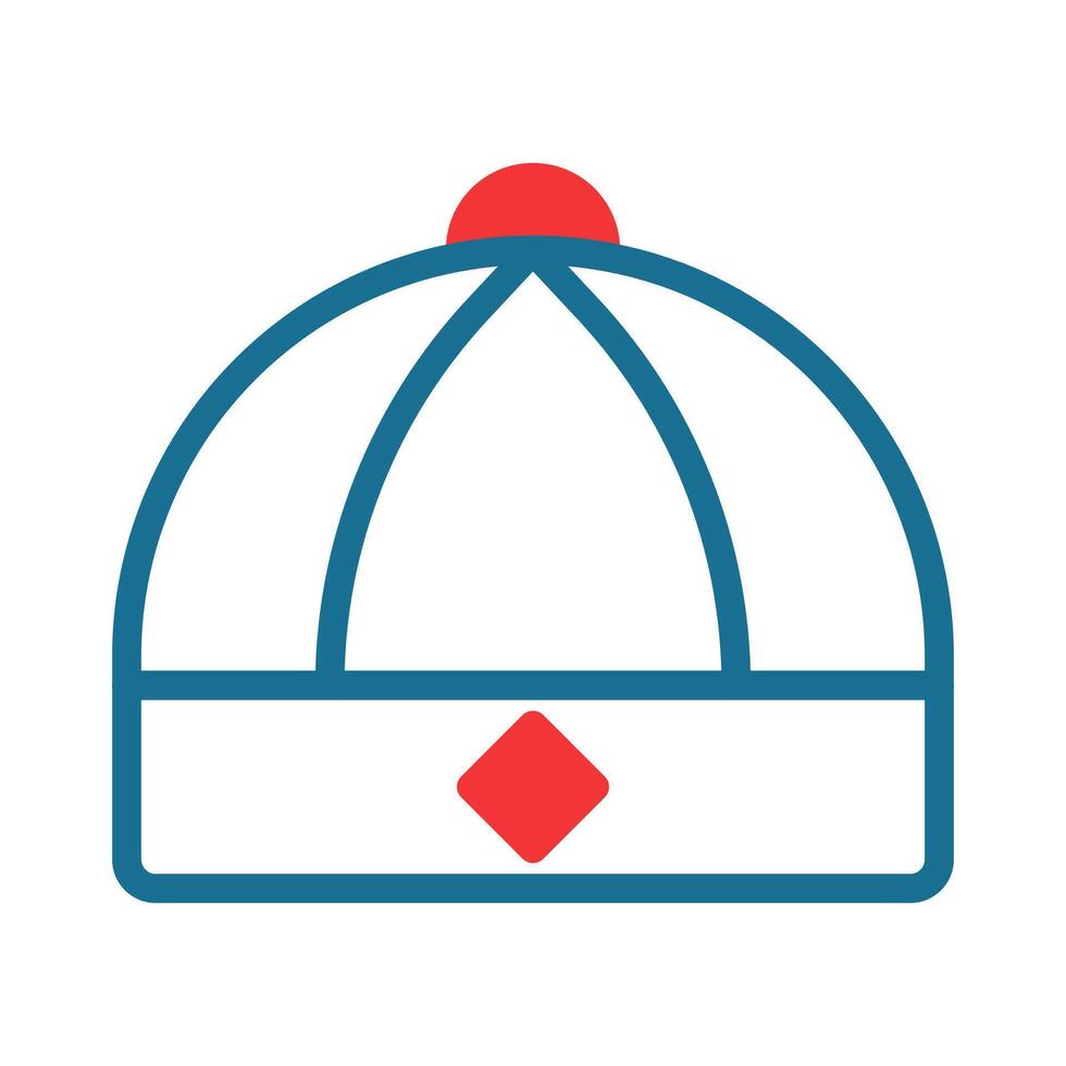 Hat icon duotone red blue colour chinese new year symbol perfect. vector