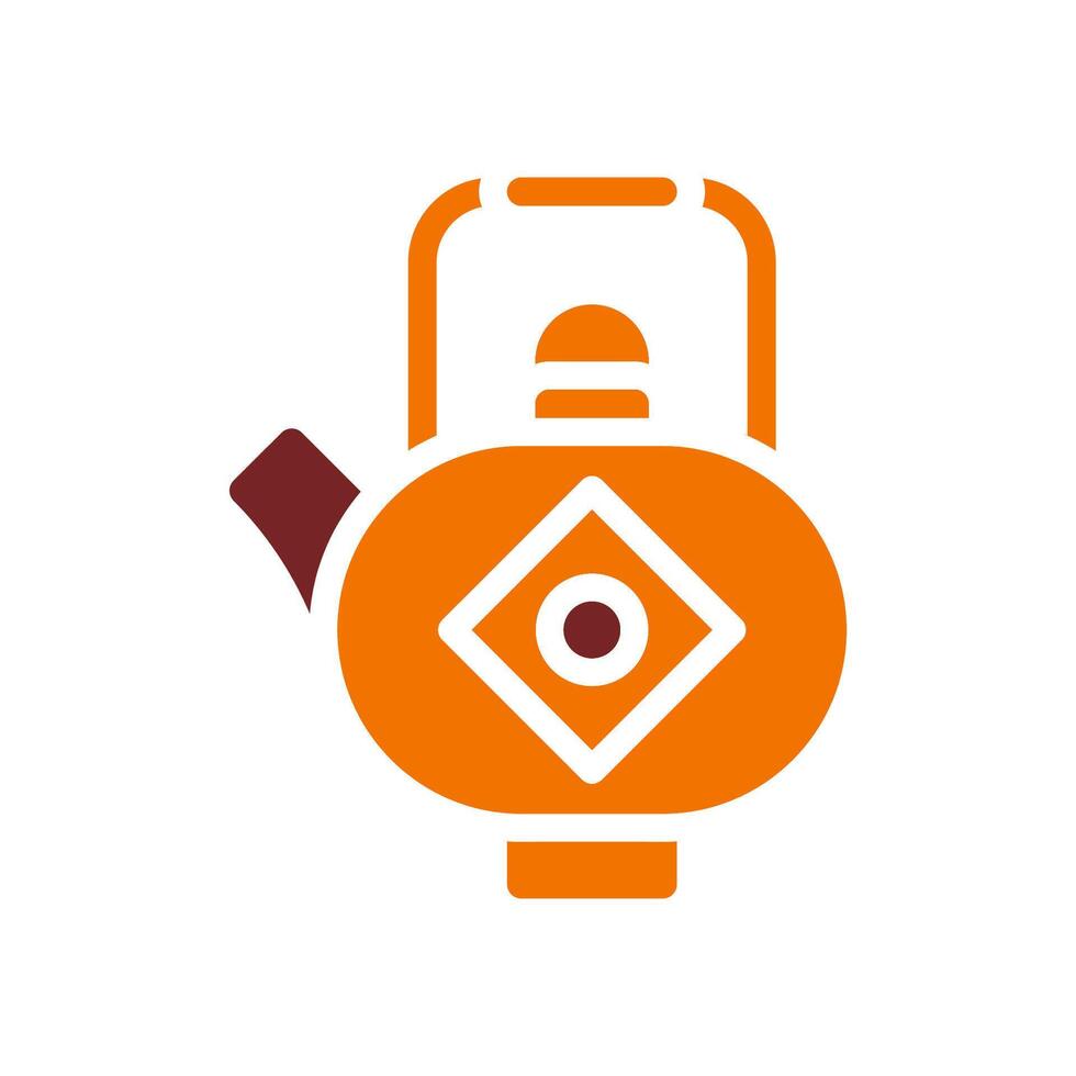 Teapot icon solid orange brown colour chinese new year symbol perfect. vector