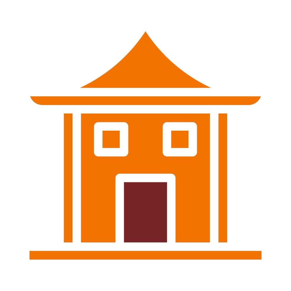 arco icono sólido naranja marrón color chino nuevo año símbolo Perfecto. vector