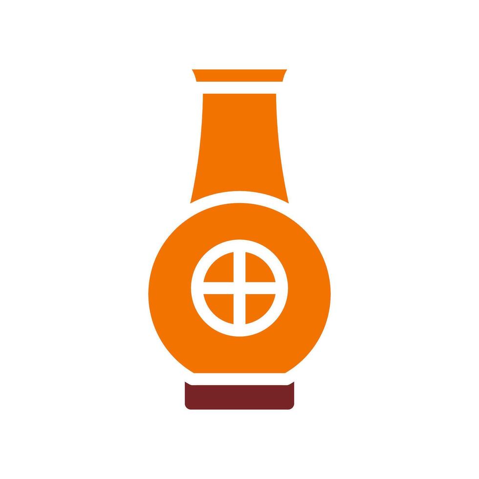 tarro icono sólido naranja marrón color chino nuevo año símbolo Perfecto. vector