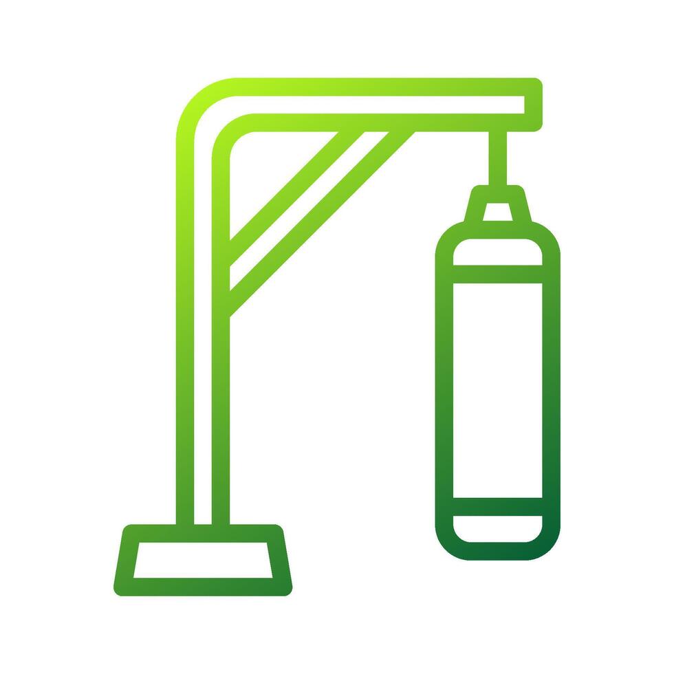 Punching bag icon gradient green colour sport symbol illustration. vector
