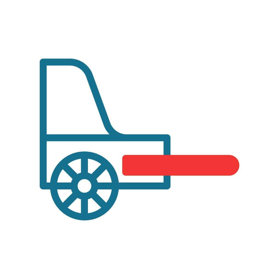 Rickshaw icon duotone red blue colour chinese new year symbol perfect. vector