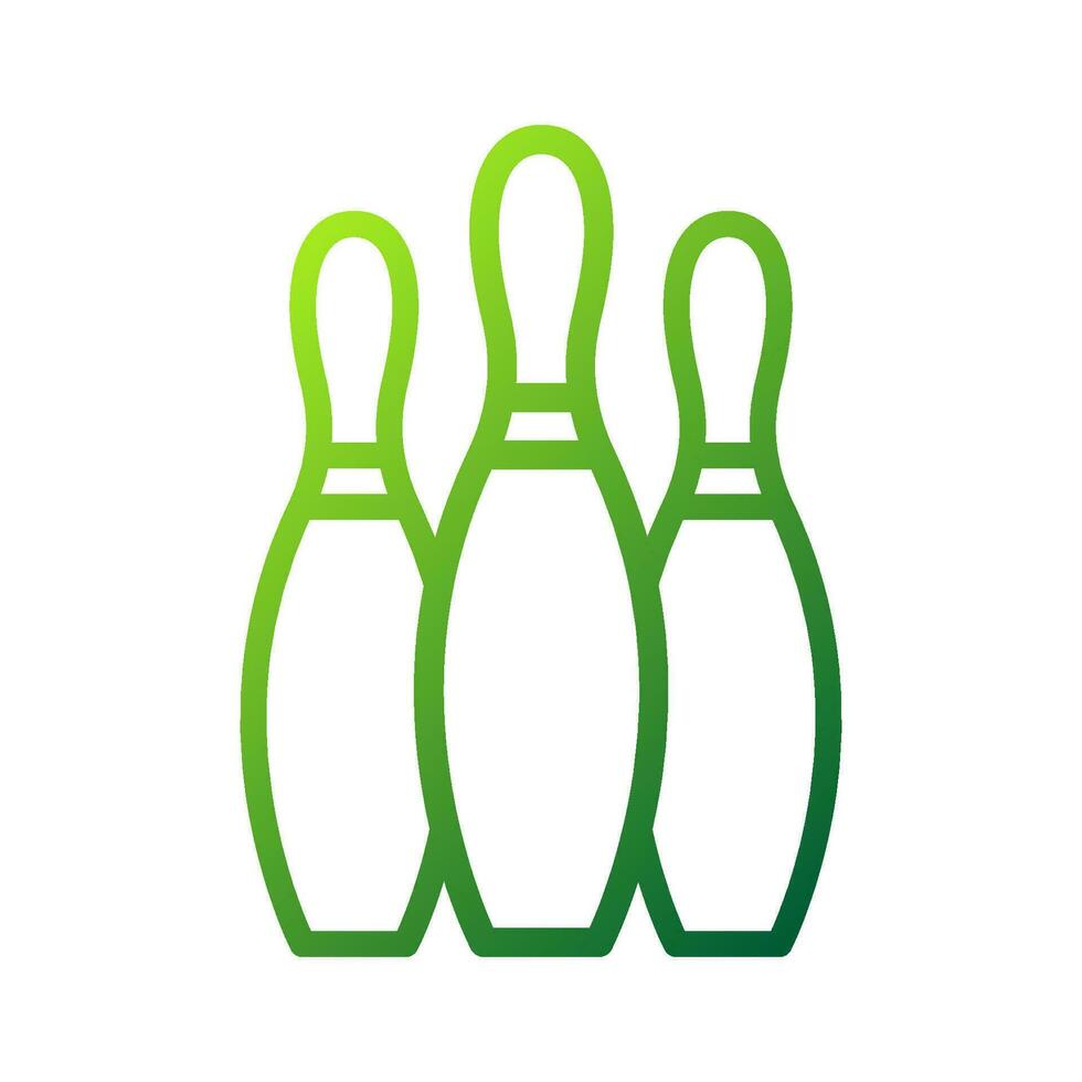 Bowling icon gradient green colour sport symbol illustration. vector