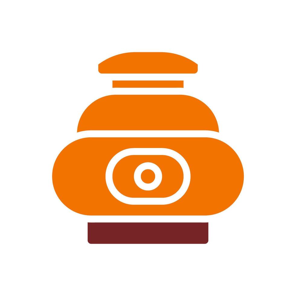 Jar icon solid orange brown colour chinese new year symbol perfect. vector