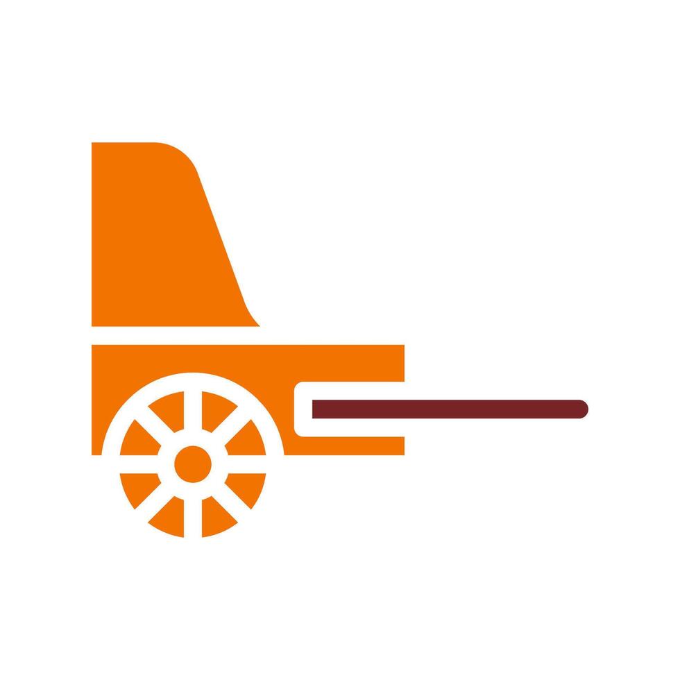 Rickshaw icon solid orange brown colour chinese new year symbol perfect. vector