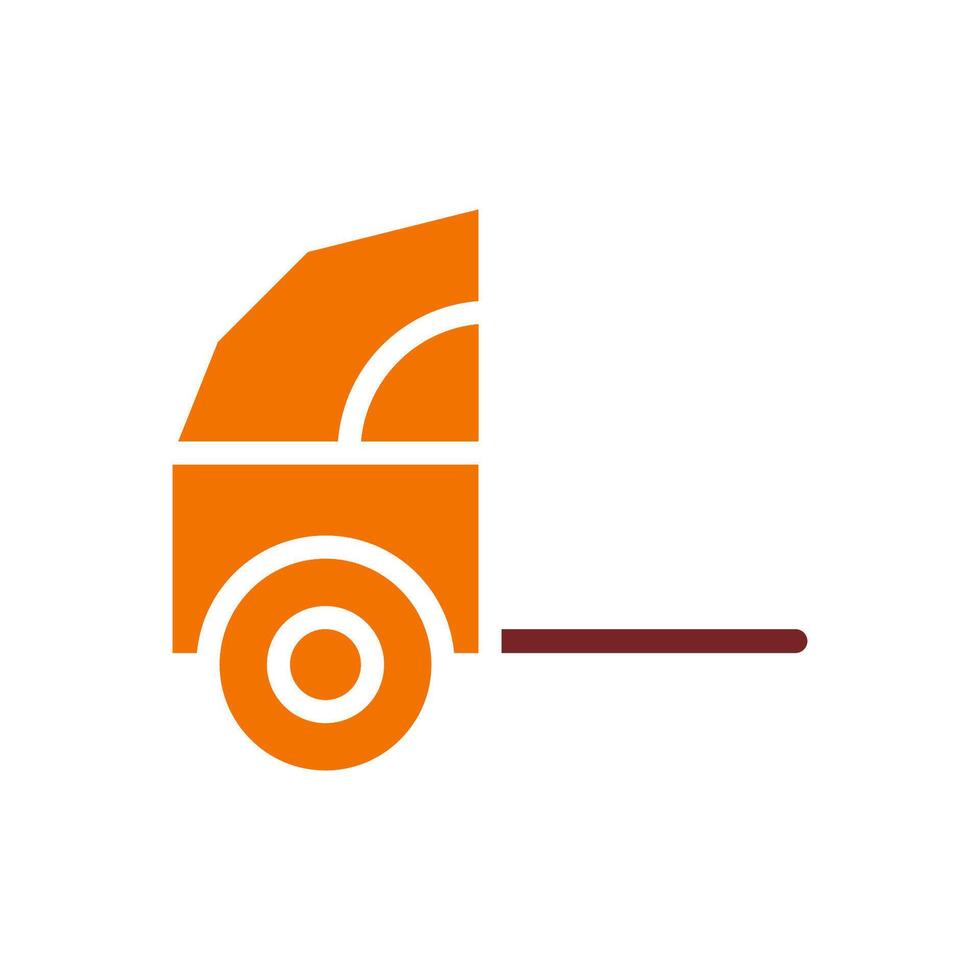 Rickshaw icon solid orange brown colour chinese new year symbol perfect. vector