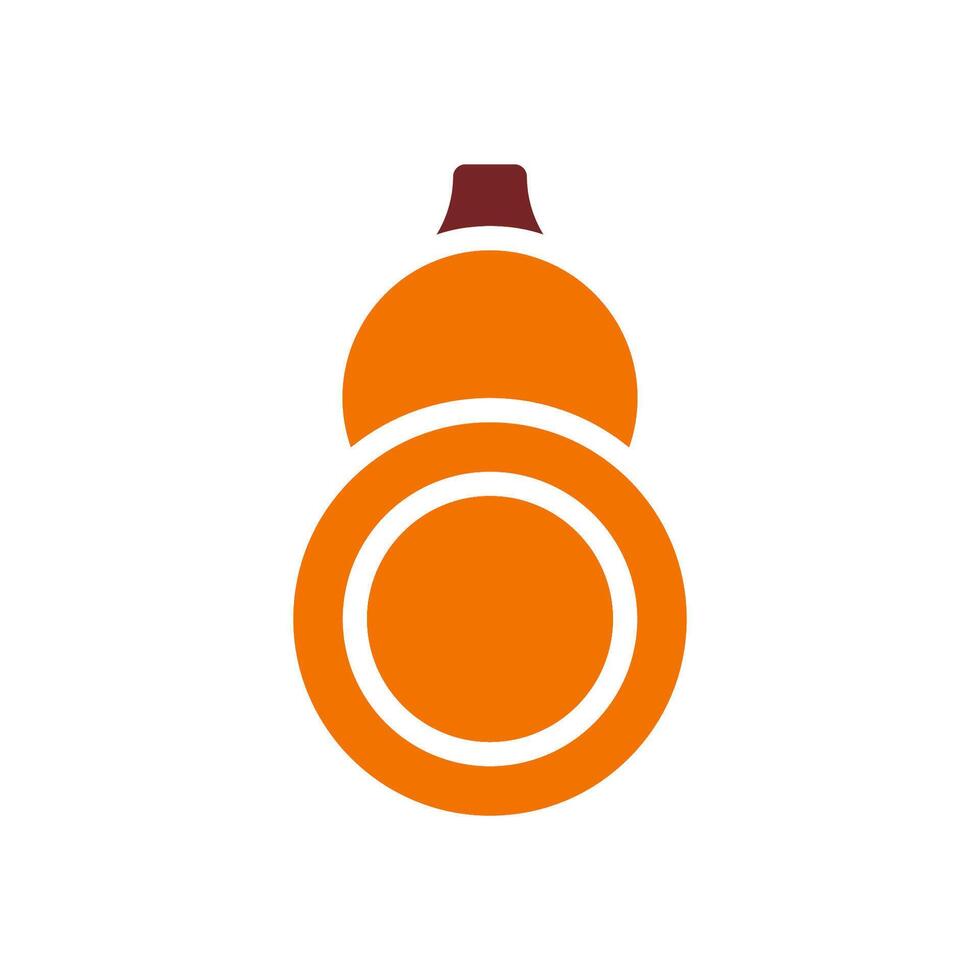 calabaza icono sólido naranja marrón color chino nuevo año símbolo Perfecto. vector