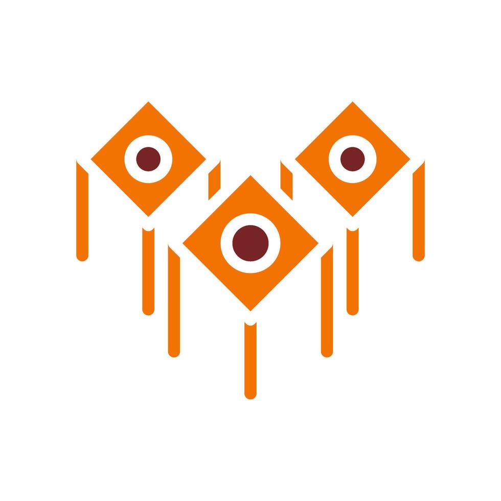 Decoration icon solid orange brown colour chinese new year symbol perfect. vector