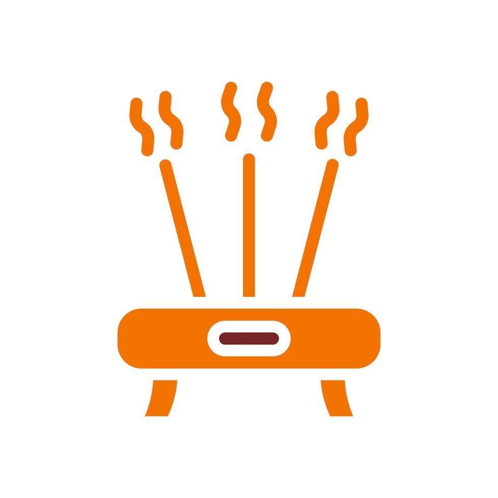 Incense icon solid orange brown colour chinese new year symbol perfect. vector