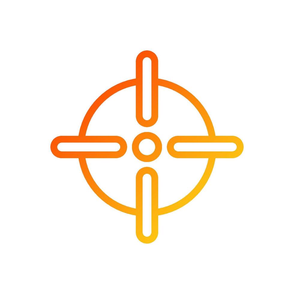 Target icon gradient red yellow colour military symbol perfect. vector