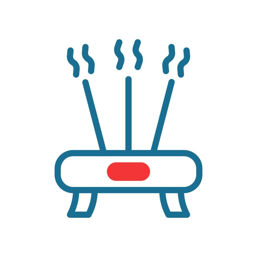 Incense icon duotone red blue colour chinese new year symbol perfect. vector