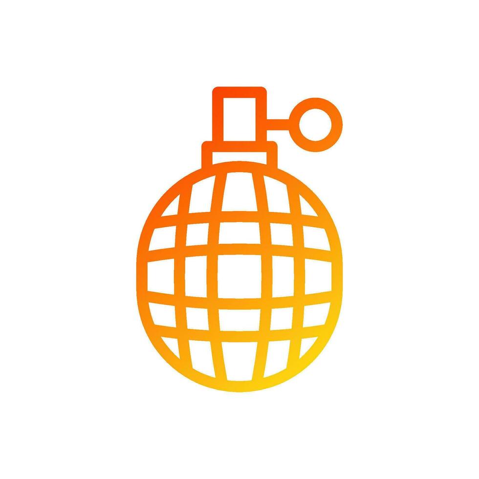 Grenade icon gradient red yellow colour military symbol perfect. vector