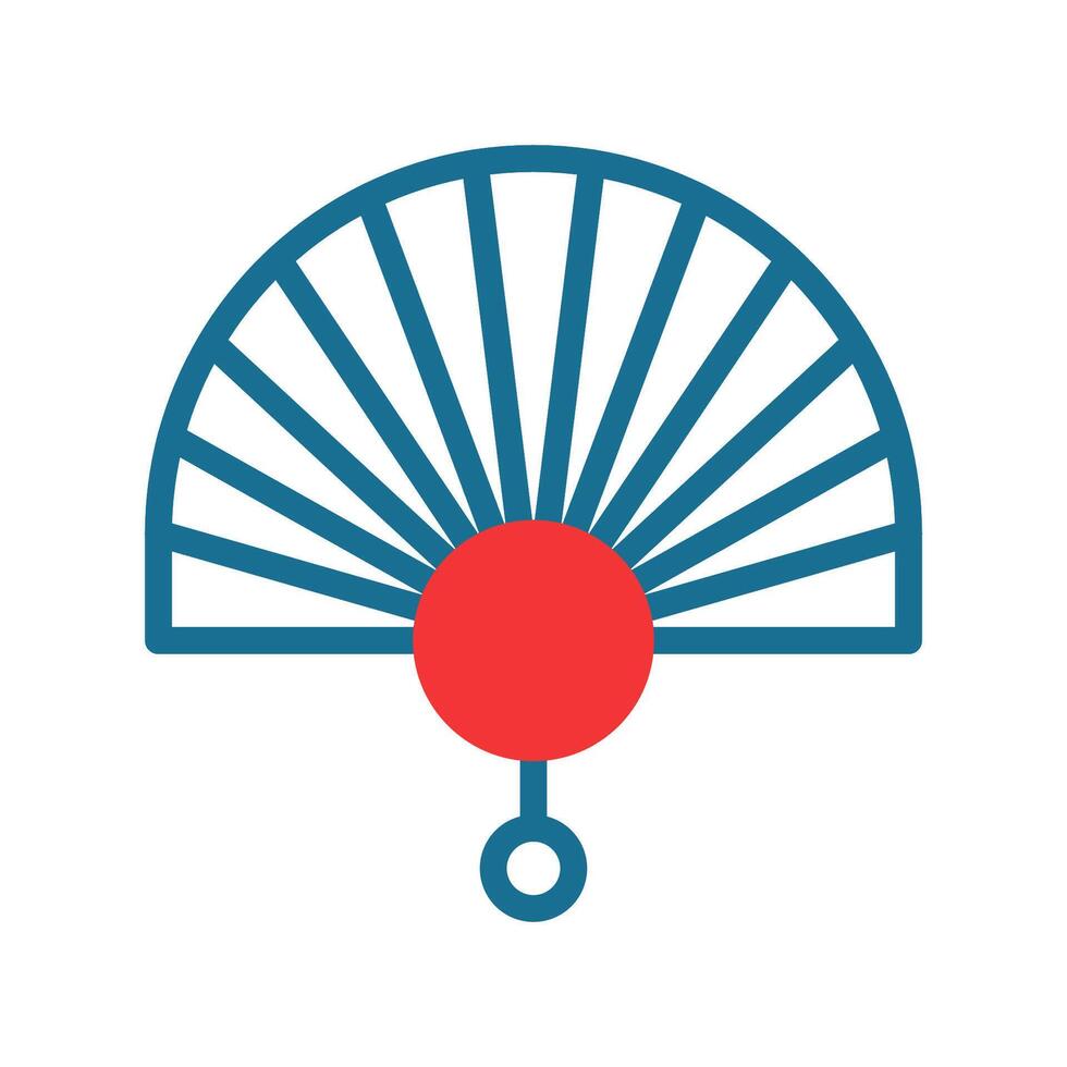 Fan icon duotone red blue colour chinese new year symbol perfect. vector