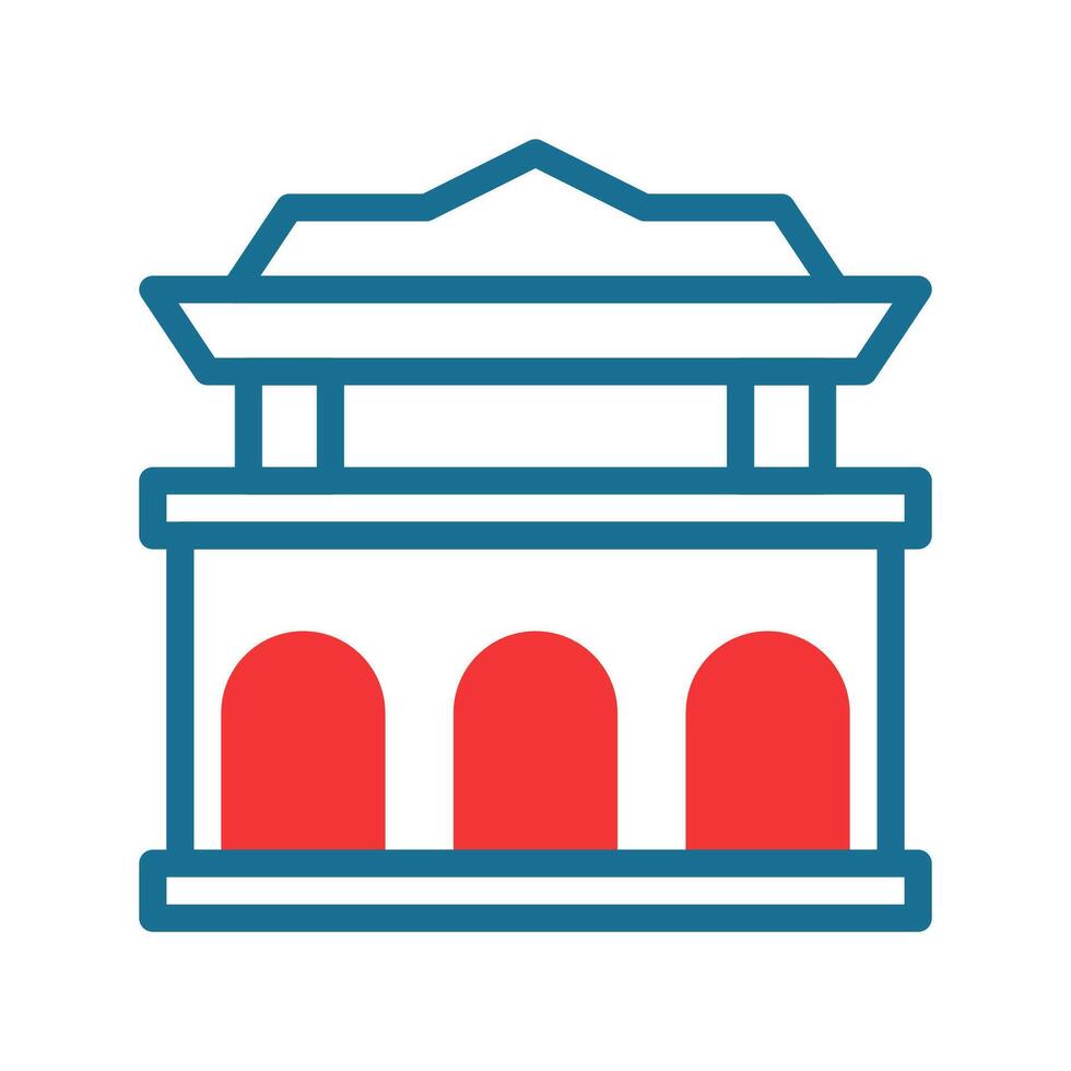 Arch icon duotone red blue colour chinese new year symbol perfect. vector
