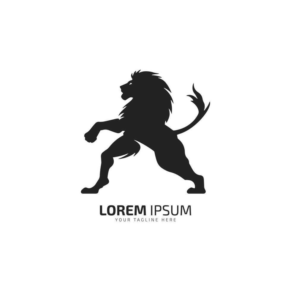 standing lion logo in aggressive style abstract logo vector