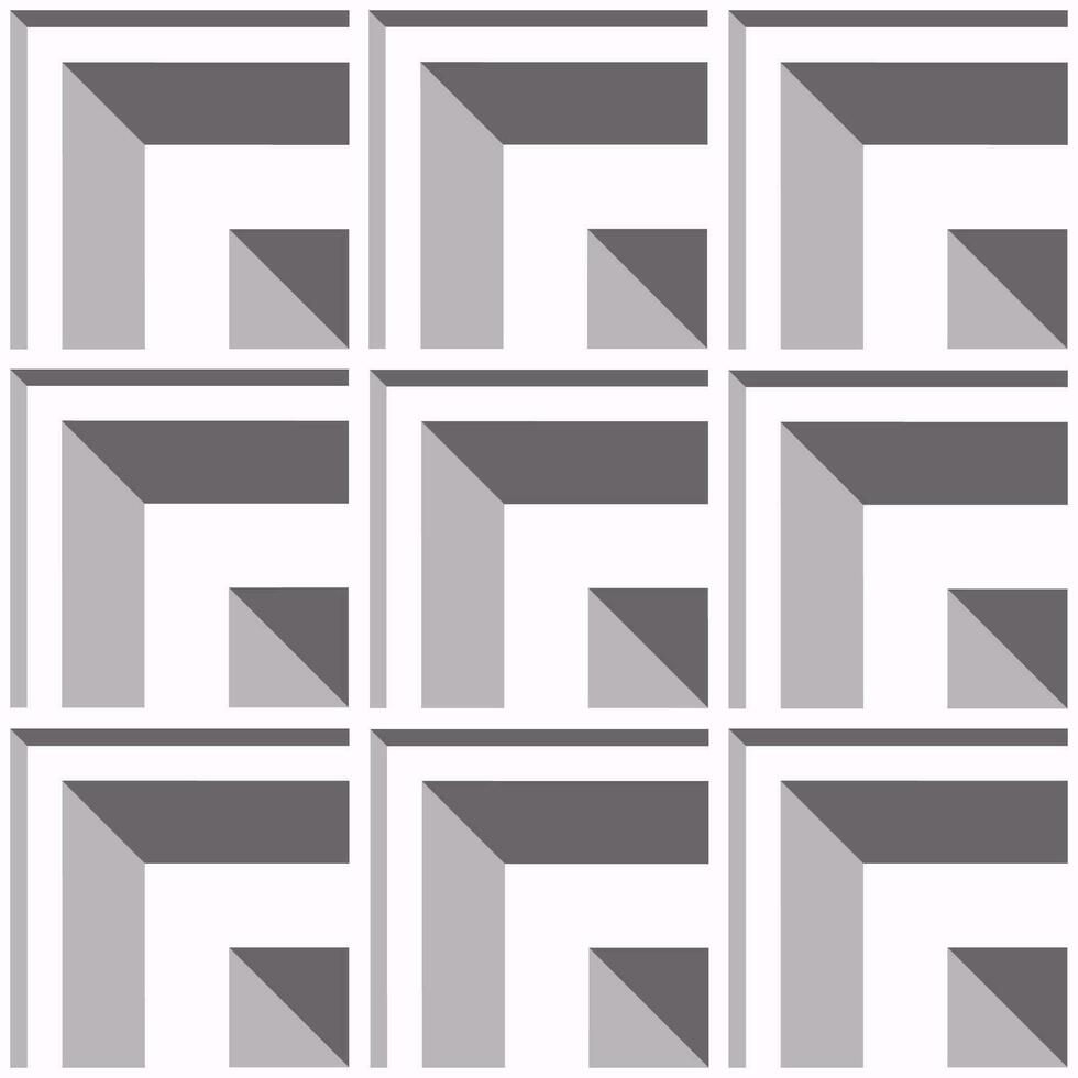 Abstract geometric pattern. Abstract geometric 3d square box, cube shape seamless pattern monochrome grey color. Use for background, wallpaper, mural art, upholstery, wrapping, etc. vector