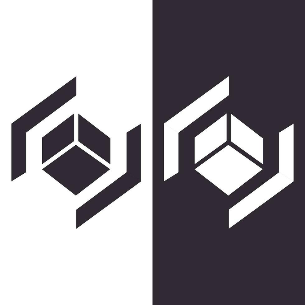 Abstract minimal geometric background. Two set cube 3d square shape isometric design. Minimal architectural background use for business template, cover, card, company logo, icon, etc. vector
