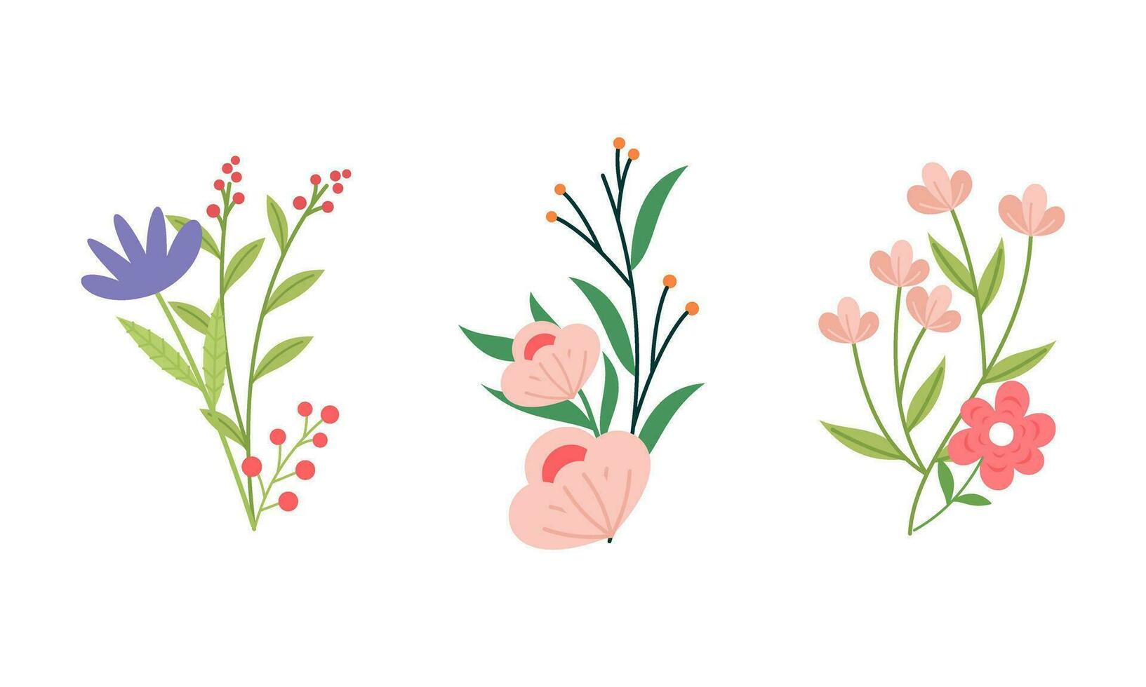 Organic flat spring flower collection vector