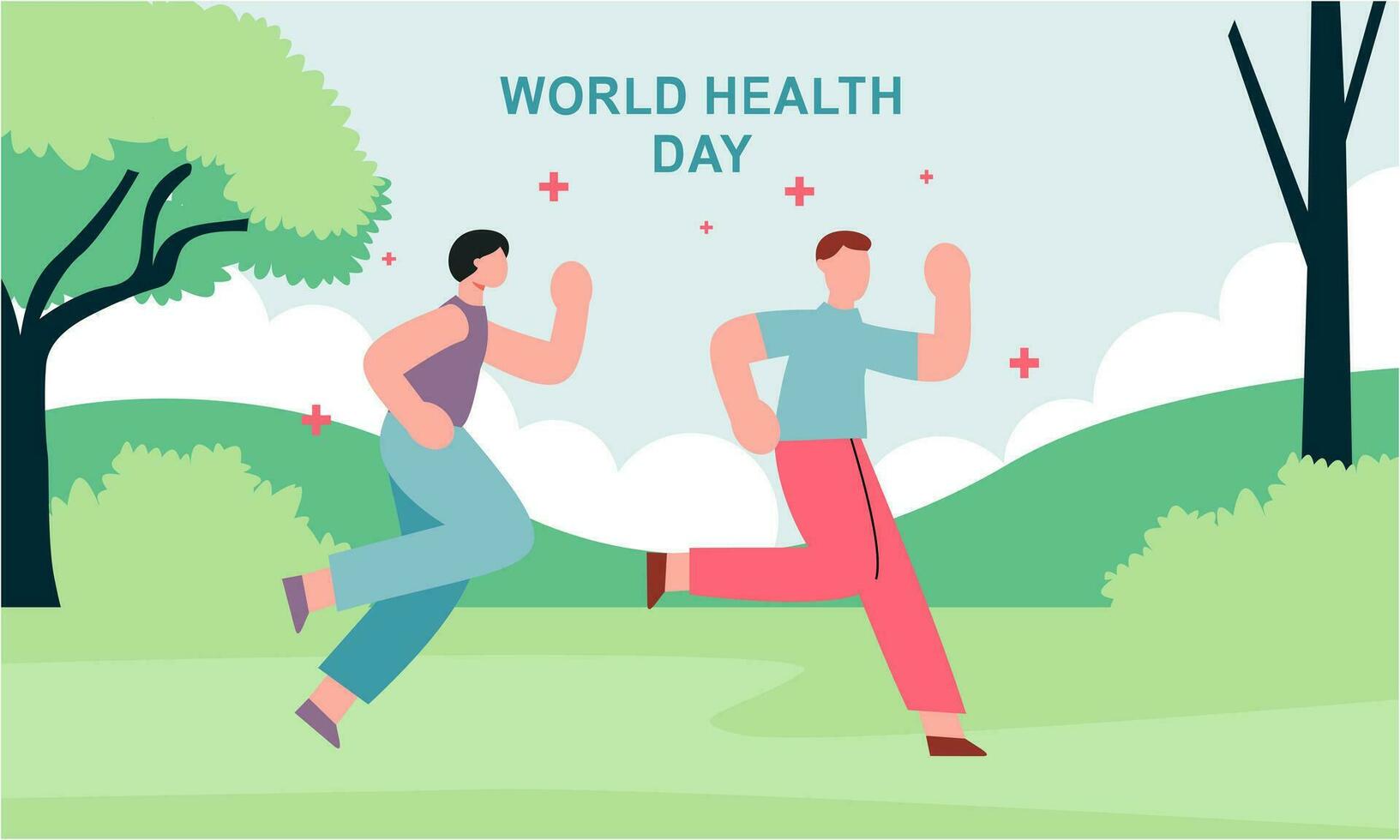 World health day illustration concept with characters people illustration vector