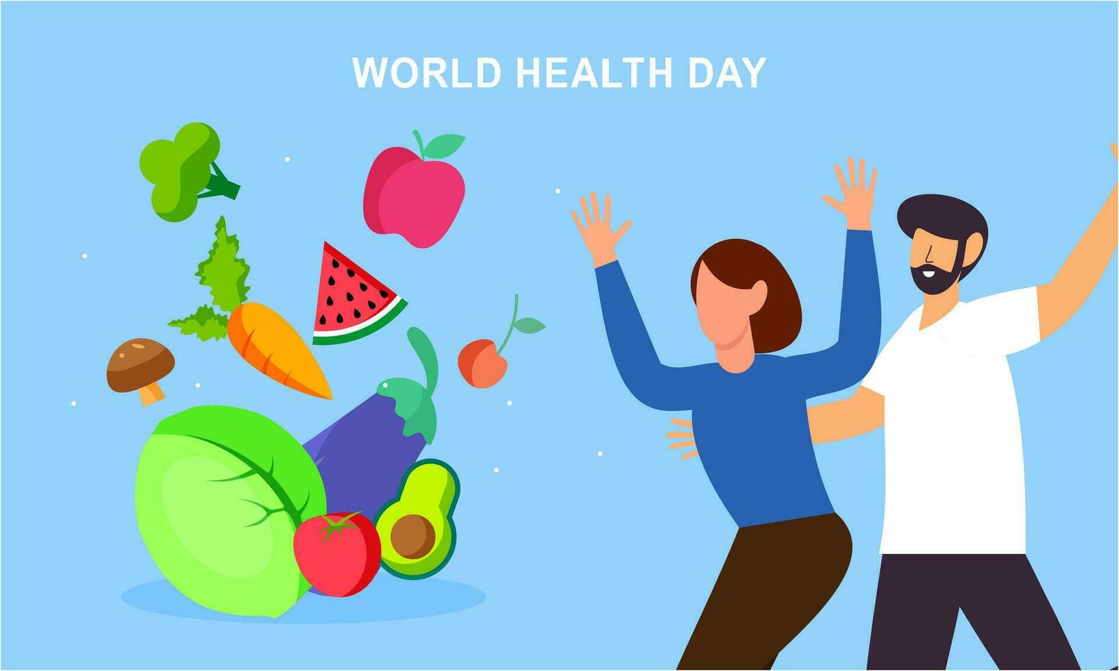 World health day illustration concept with characters people illustration vector