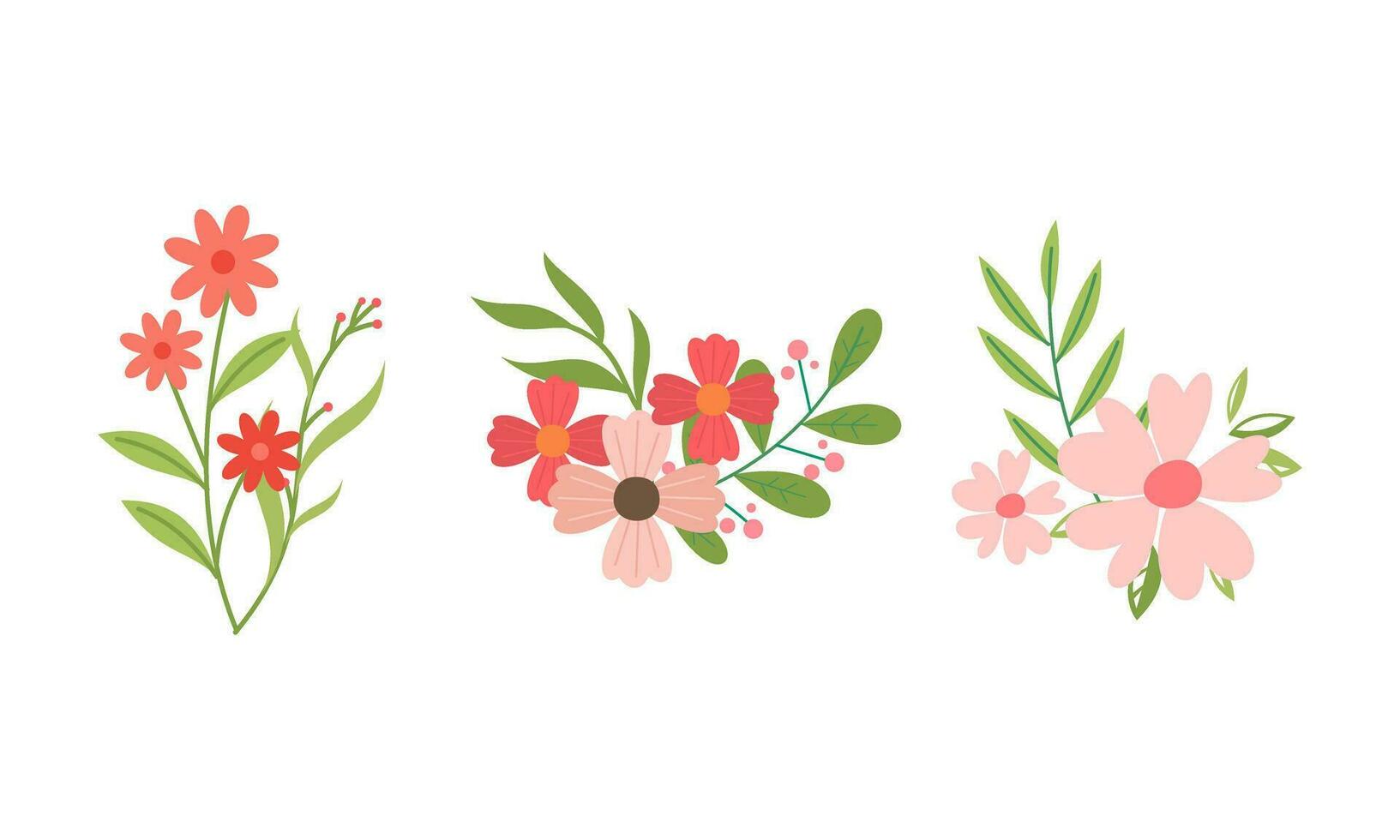 Organic flat spring flower collection vector