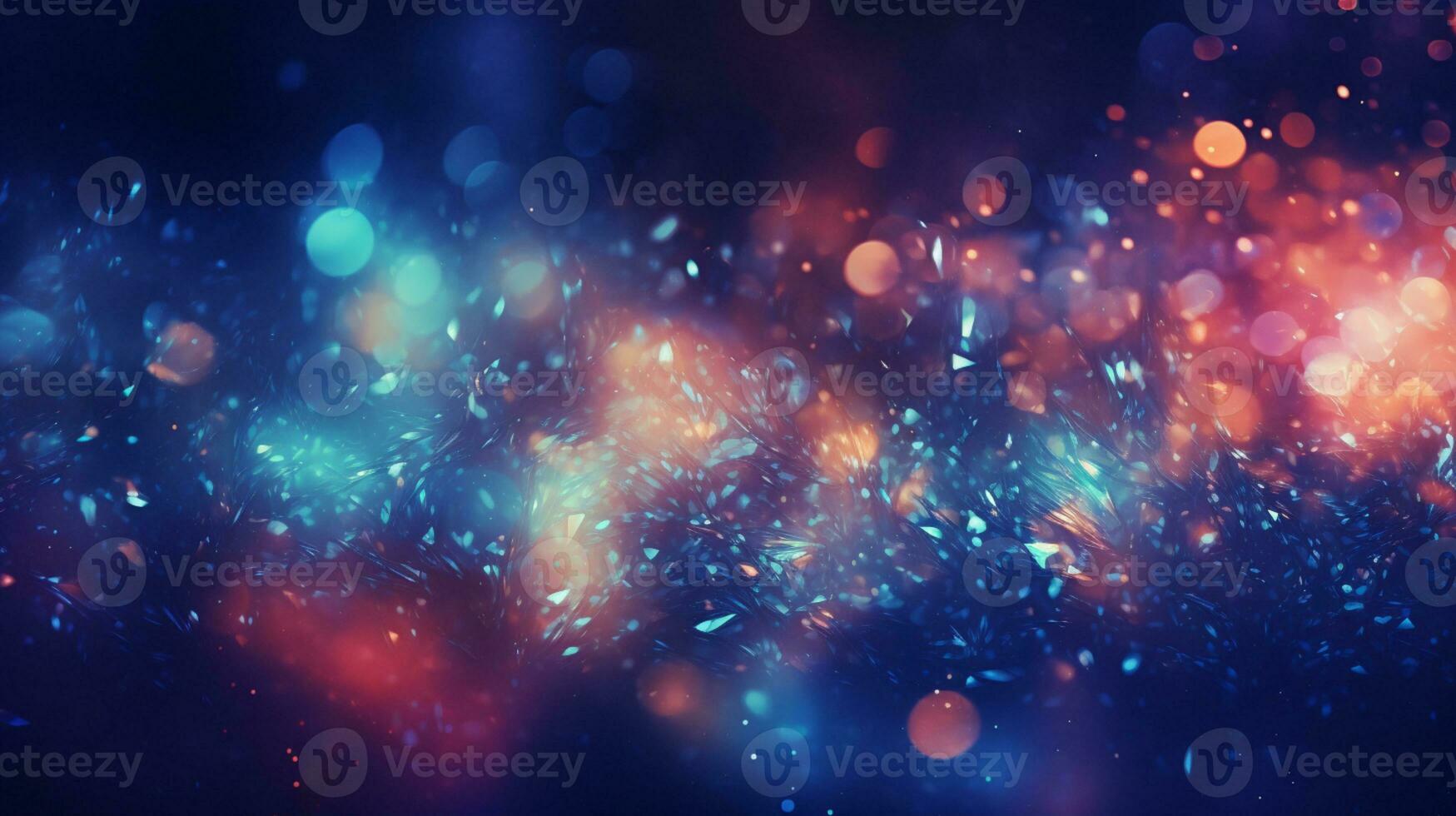 Abstract colorful glittering effect defocused design on dark background, shiny elegance fantasy bright color contrast with black concept, AI Generative photo