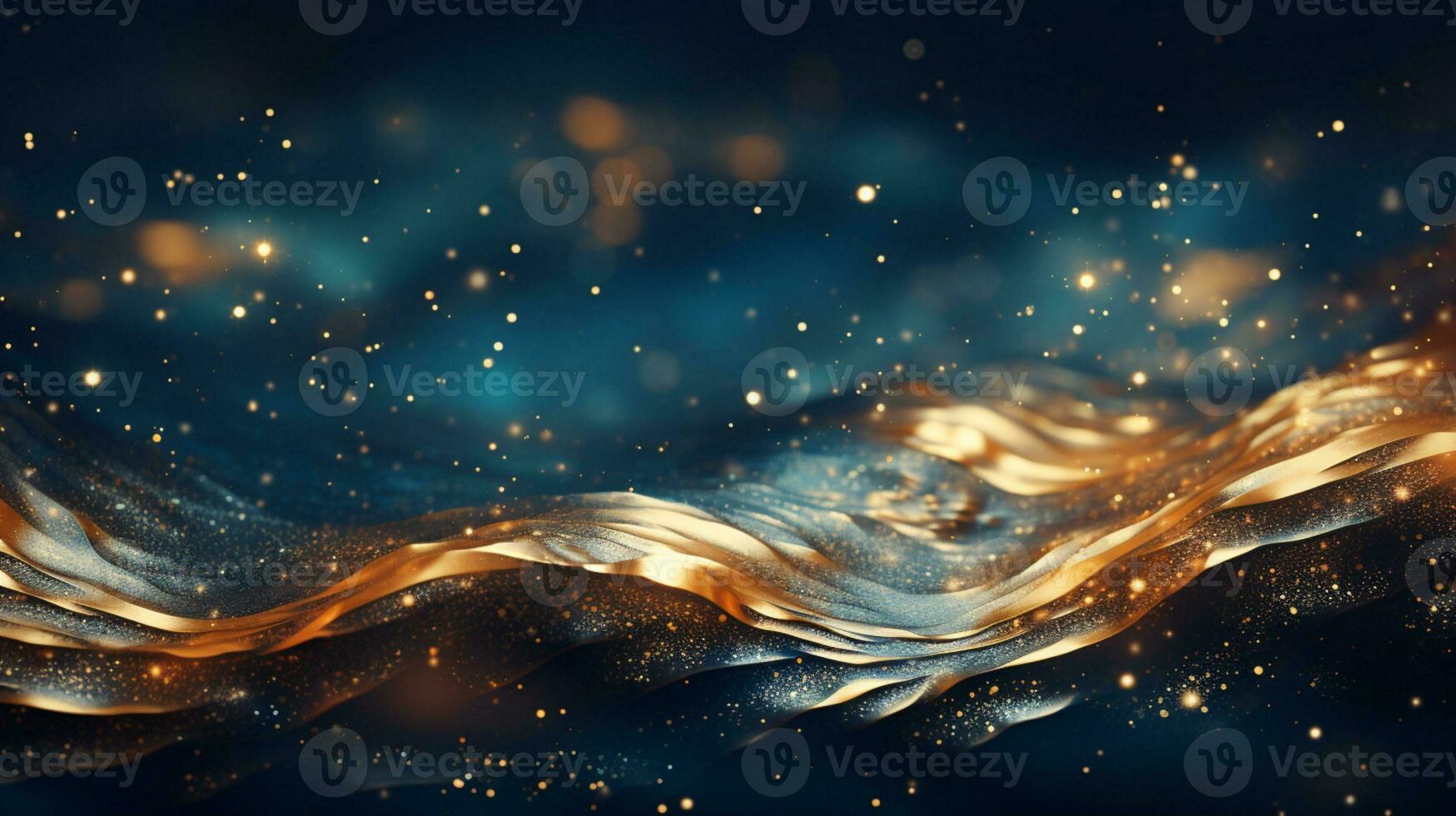 Abstract colorful glittering effect defocused design on dark background, shiny elegance fantasy bright color contrast with black concept, AI Generative photo