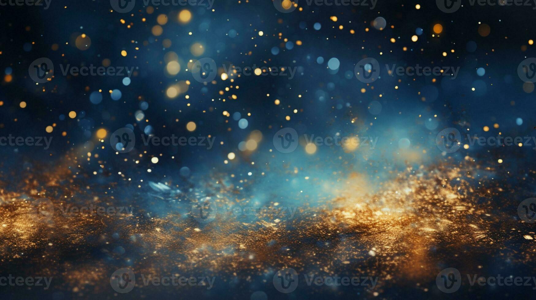 Abstract colorful glittering effect defocused design on dark background, shiny elegance fantasy bright color contrast with black concept, AI Generative photo