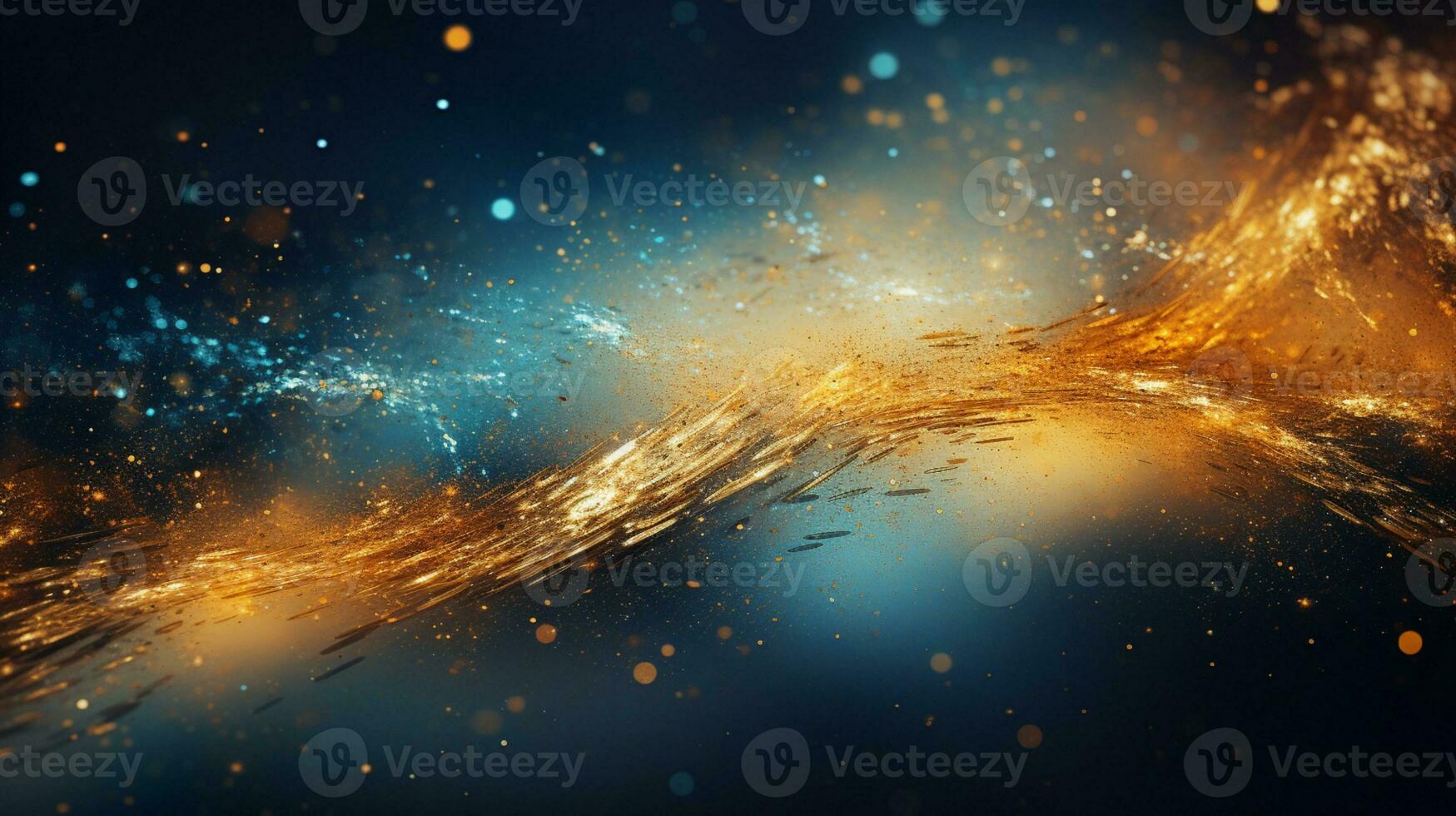 Abstract colorful glittering effect defocused design on dark background, shiny elegance fantasy bright color contrast with black concept, AI Generative photo