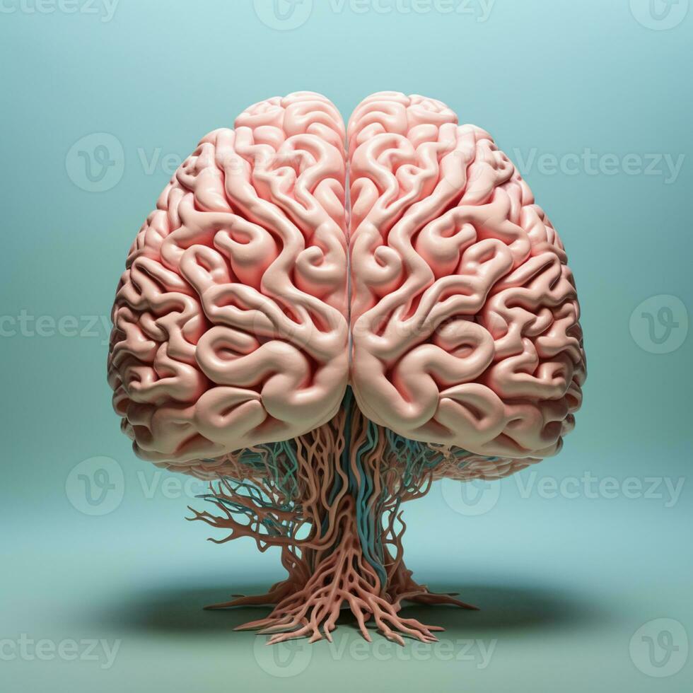 A Human brain model, Human design, Smart mind, AI Generative photo