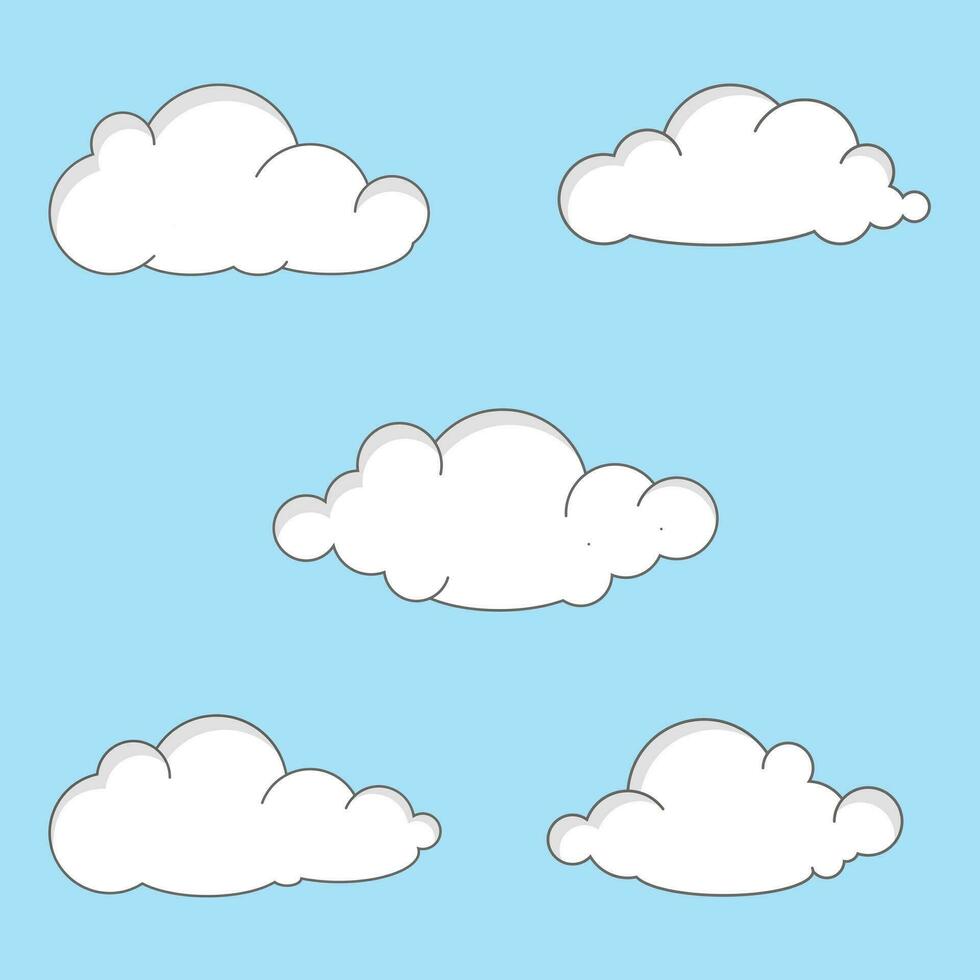 Clouds vector in flat design
