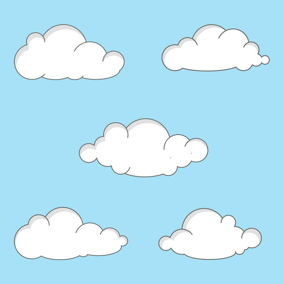 nubes vector en plano diseño