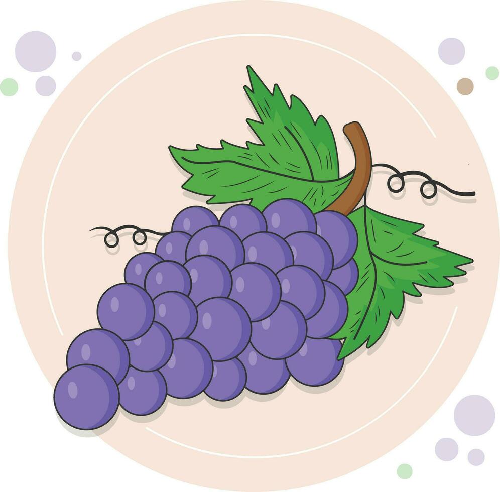 Grape vector in flat design