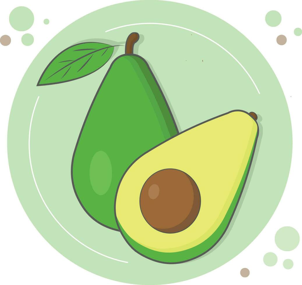 Avocado fruit in flat design vector