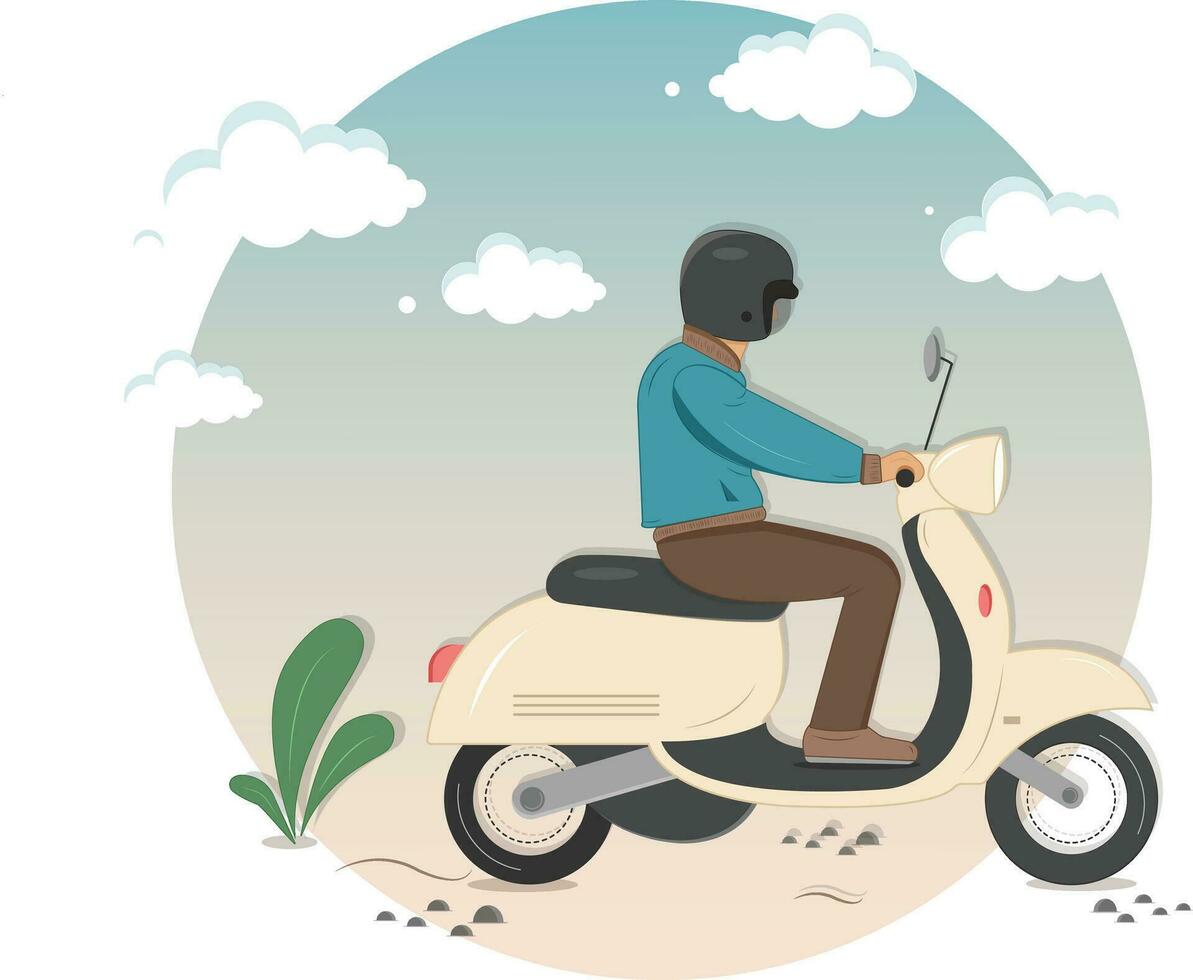 Ride Motorcycle in flat design vector