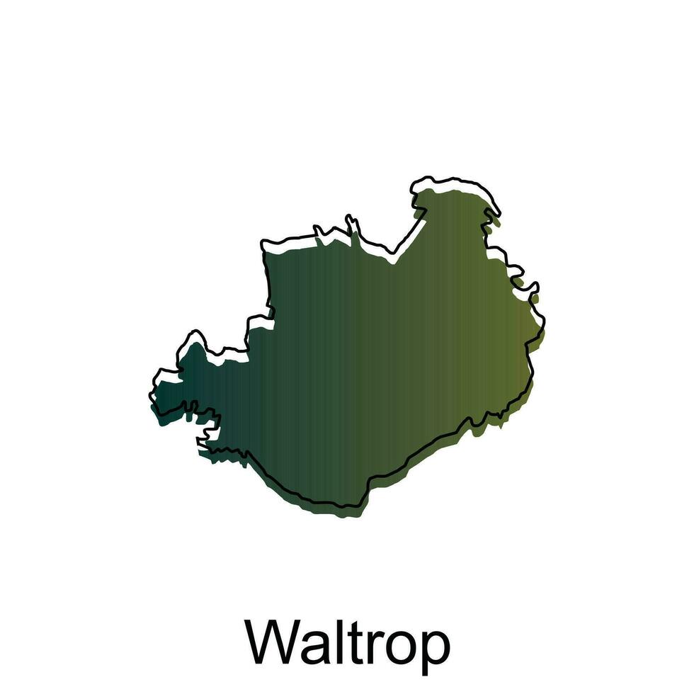mapa de Waltrop ciudad moderno sencillo vistoso con describir, ilustración vector diseño modelo