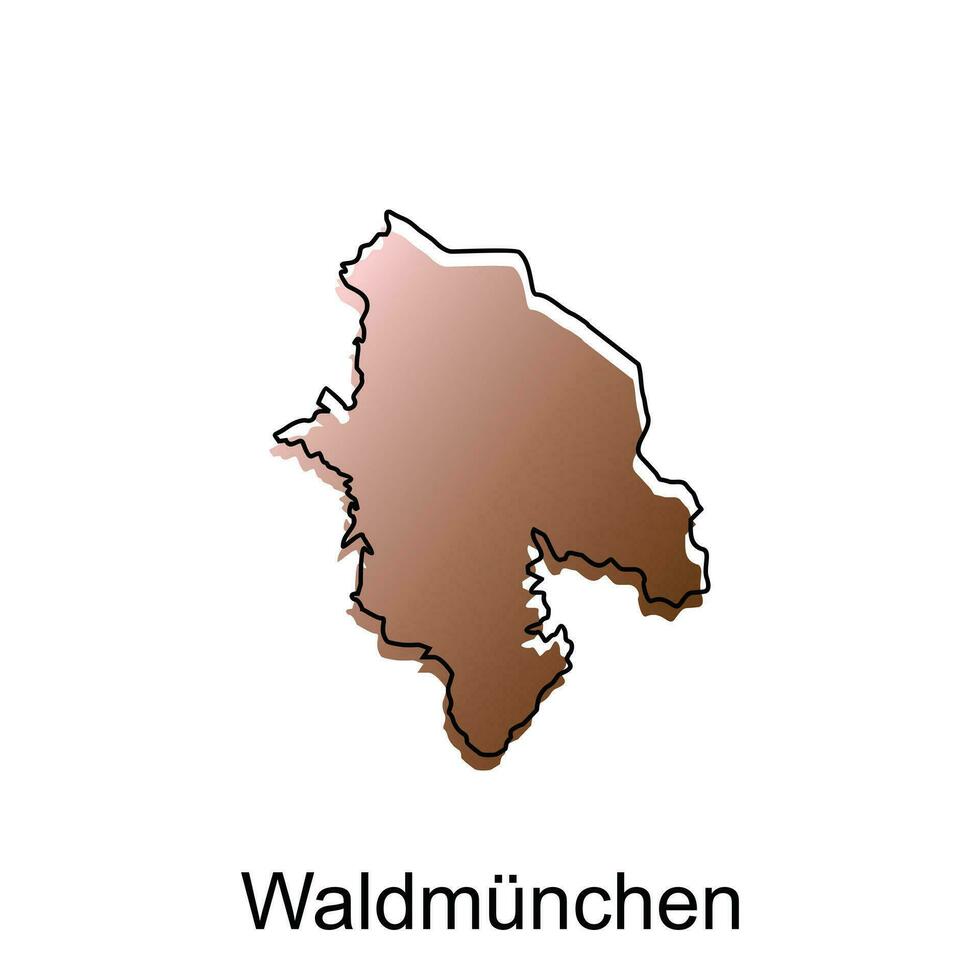 Map City of Waldmunchen, World Map International vector template with outline illustration design