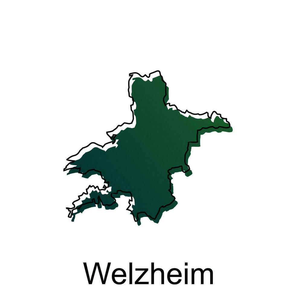 Map City of Welzheim, World Map International vector template with outline illustration design