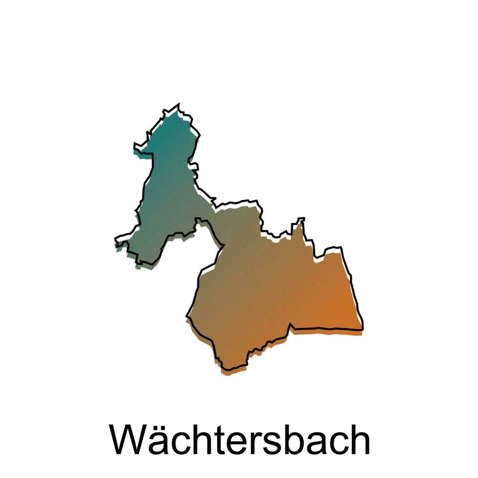 Map City of Wachtersbach, World Map International vector template with outline illustration design