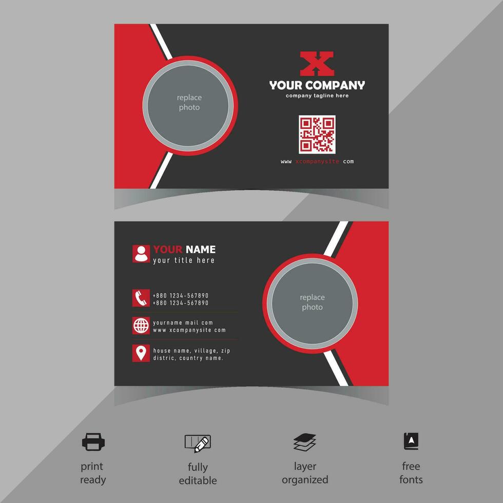Free professional unique vector business card design template