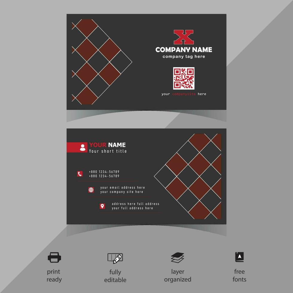 Free professional unique vector business card design template