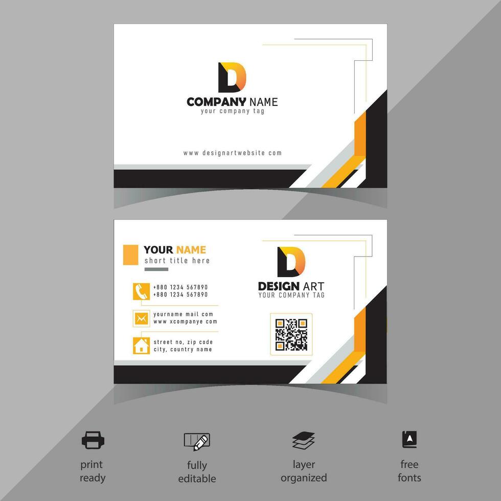 Free professional unique vector business card design template