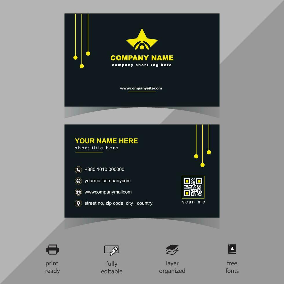 Free professional unique vector business card design template