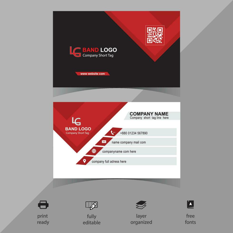 Free professional unique vector business card design template
