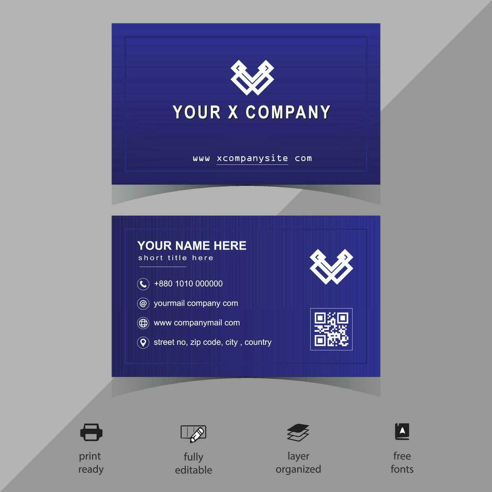 Free professional unique vector business card design template