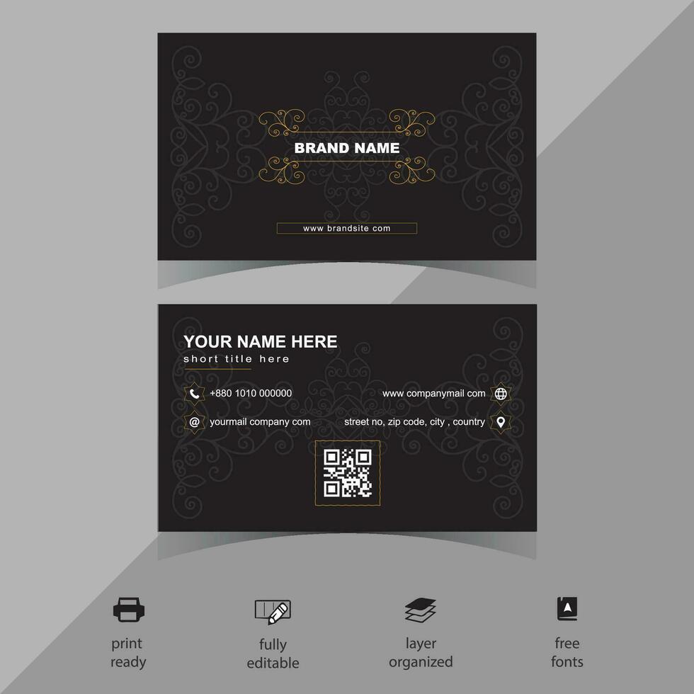 Free professional unique vector business card design template