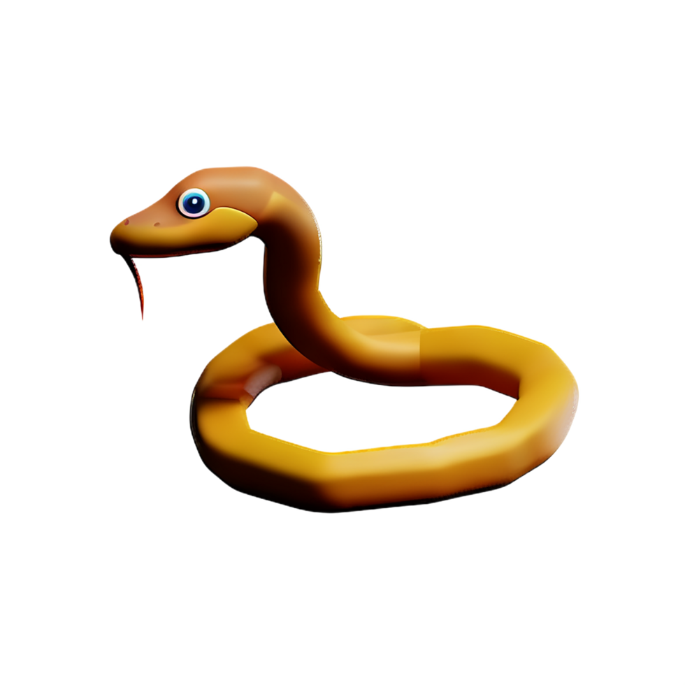 snake 3d rendering icon illustration png