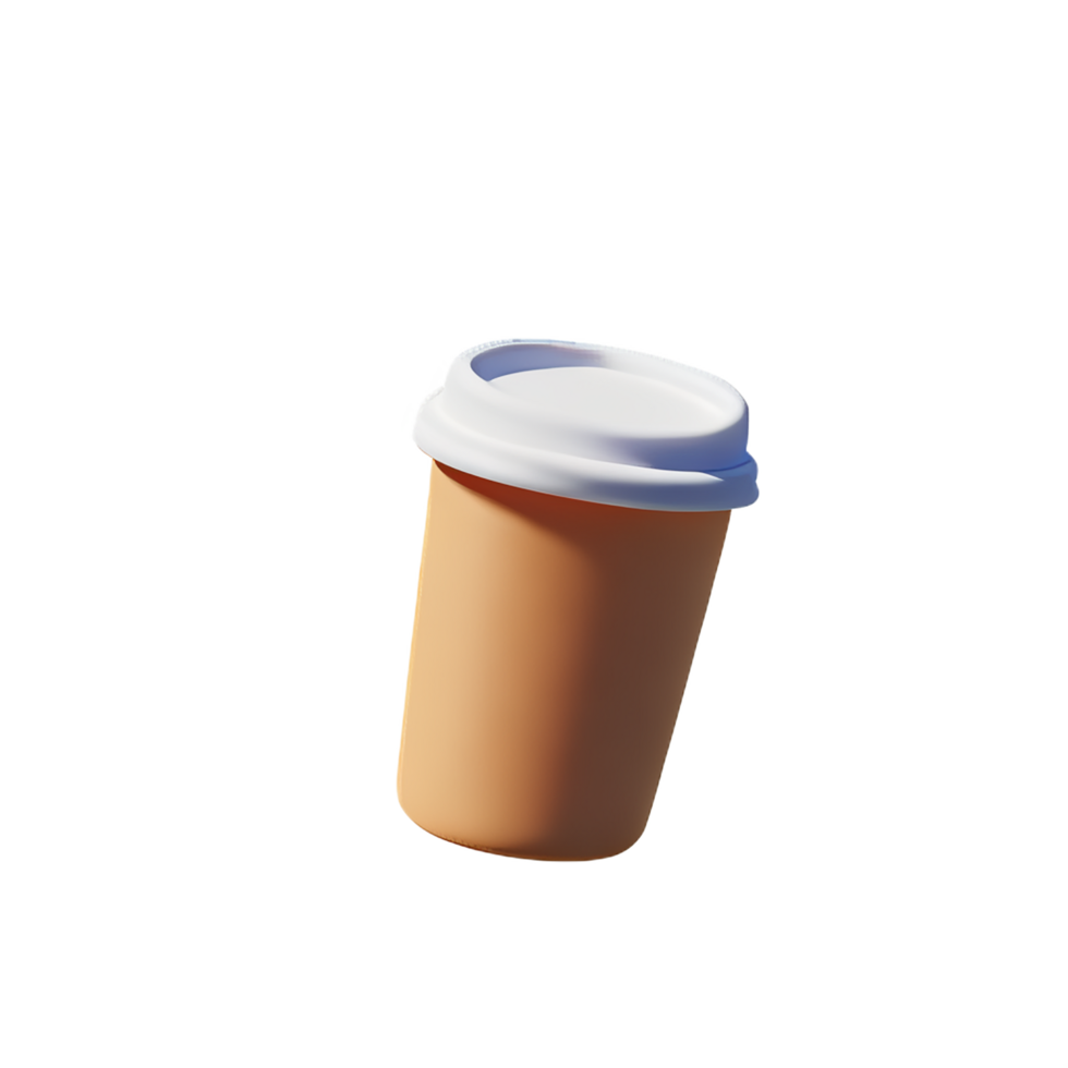 coffee cup 3d rendering icon illustration png